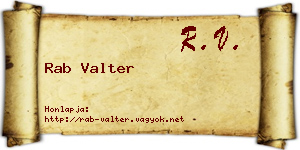 Rab Valter névjegykártya